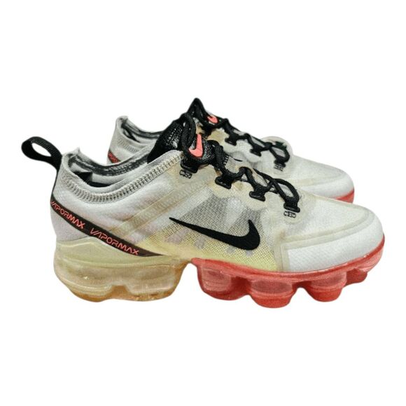 NIKE Air VaporMax 2019 'Pure Platinum Volt Crimson' Running Shoes Size 7 - Picture 2 of 9